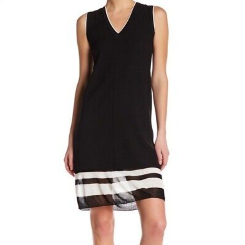 Vince black and white shift dress size 10